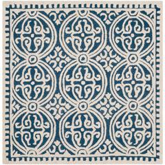 CAMBRIDGE, NAVY BLUE / IVORY, 4' X 4' Square, Area Rug, CAM123G-4SQ