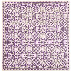 CAMBRIDGE, PURPLE / IVORY, 4' X 4' Square, Area Rug