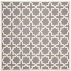 CAMBRIDGE, SILVER / IVORY, 8' X 8' Square, Area Rug, CAM125D-8SQ