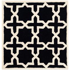 CAMBRIDGE, BLACK / IVORY, 4' X 4' Square, Area Rug, CAM125E-4SQ