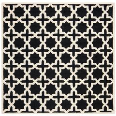 CAMBRIDGE, BLACK / IVORY, 8' X 8' Square, Area Rug, CAM125E-8SQ