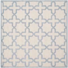 CAMBRIDGE, IVORY / LIGHT BLUE, 6' X 6' Square, Area Rug, CAM125F-6SQ