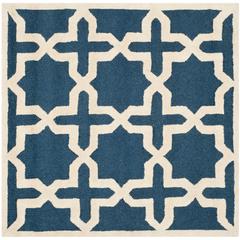 CAMBRIDGE, NAVY BLUE / IVORY, 4' X 4' Square, Area Rug, CAM125G-4SQ