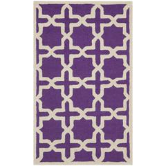 CAMBRIDGE, PURPLE / IVORY, 3' X 5', Area Rug, CAM125K-3