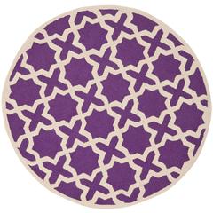 CAMBRIDGE, PURPLE / IVORY, 6' X 6' Round, Area Rug, CAM125K-6R