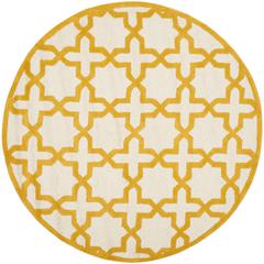 CAMBRIDGE, IVORY / GOLD, 6' X 6' Round, Area Rug, CAM125U-6R
