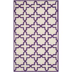 CAMBRIDGE, IVORY / PURPLE, 5' X 8', Area Rug, CAM125V-5