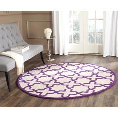 CAMBRIDGE, IVORY / PURPLE, 6' X 6' Round, Area Rug, CAM125V-6R