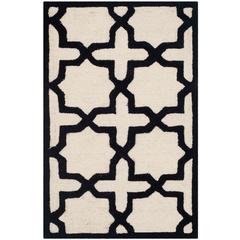 CAMBRIDGE, IVORY / BLACK, 2'-6" X 4', Area Rug, CAM125W-24