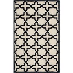 CAMBRIDGE, IVORY / BLACK, 5' X 8', Area Rug, CAM125W-5