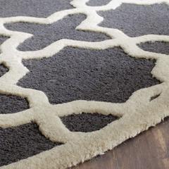 CAMBRIDGE, DARK GREY / IVORY, 8' X 8' Round, Area Rug, CAM125X-8R