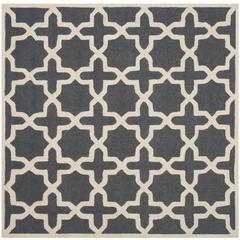 CAMBRIDGE, DARK GREY / IVORY, 4' X 4' Square, Area Rug, CAM125X-4SQ