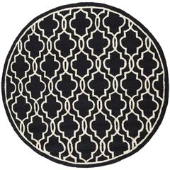CAMBRIDGE, BLACK / IVORY, 6' X 6' Round, Area Rug, CAM131E-6R