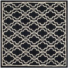 CAMBRIDGE, BLACK / IVORY, 6' X 6' Square, Area Rug, CAM131E-6SQ