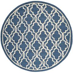 CAMBRIDGE, NAVY / IVORY, 6' X 6' Round, Area Rug, CAM131G-6R