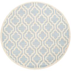 CAMBRIDGE, LIGHT BLUE / IVORY, 6' X 6' Round, Area Rug, CAM132A-6R