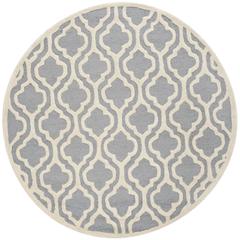 CAMBRIDGE, SILVER / IVORY, 4' X 4' Round, Area Rug, CAM132D-4R