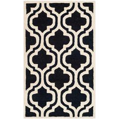 CAMBRIDGE, BLACK / IVORY, 2'-6" X 4', Area Rug, CAM132E-24
