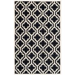 CAMBRIDGE, BLACK / IVORY, 5' X 8', Area Rug, CAM132E-5