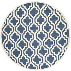 CAMBRIDGE, NAVY / IVORY, 4' X 4' Round, Area Rug, CAM132G-4R