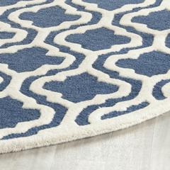 CAMBRIDGE, NAVY / IVORY, 8' X 8' Round, Area Rug, CAM132G-8R