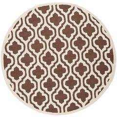 CAMBRIDGE, DARK BROWN / IVORY, 6' X 6' Round, Area Rug, CAM132H-6R
