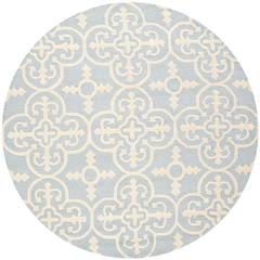 CAMBRIDGE, LIGHT BLUE / IVORY, 6' X 6' Round, Area Rug, CAM133A-6R