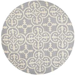CAMBRIDGE, SILVER / IVORY, 6' X 6' Round, Area Rug, CAM133D-6R