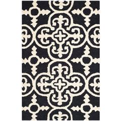CAMBRIDGE, BLACK / IVORY, 2'-6" X 4', Area Rug, CAM133E-24
