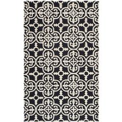CAMBRIDGE, BLACK / IVORY, 5' X 8', Area Rug, CAM133E-5