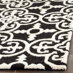 CAMBRIDGE, BLACK / IVORY, 6' X 9', Area Rug, CAM133E-6