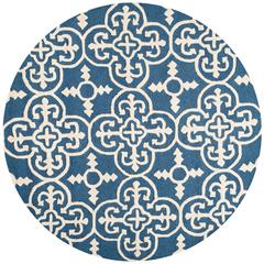 CAMBRIDGE, NAVY / IVORY, 6' X 6' Round, Area Rug, CAM133G-6R