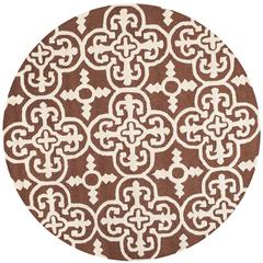 CAMBRIDGE, DARK BROWN / IVORY, 6' X 6' Round, Area Rug, CAM133H-6R