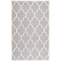 CAMBRIDGE, SILVER / IVORY, 5' X 8', Area Rug, CAM134D-5