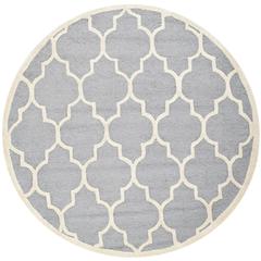CAMBRIDGE, SILVER / IVORY, 6' X 6' Round, Area Rug, CAM134D-6R