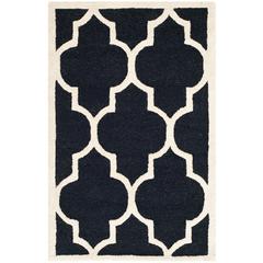 CAMBRIDGE, BLACK / IVORY, 2'-6" X 4', Area Rug, CAM134E-24