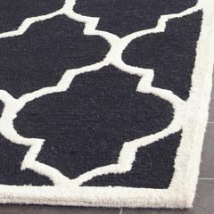 CAMBRIDGE, BLACK / IVORY, 2'-6" X 10', Area Rug, CAM134E-210