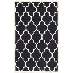 CAMBRIDGE, BLACK / IVORY, 5' X 8', Area Rug, CAM134E-5