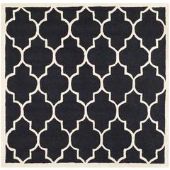CAMBRIDGE, BLACK / IVORY, 6' X 6' Square, Area Rug, CAM134E-6SQ
