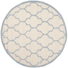 CAMBRIDGE, IVORY / LIGHT BLUE, 6' X 6' Round, Area Rug, CAM134F-6R