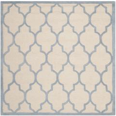 CAMBRIDGE, IVORY / LIGHT BLUE, 6' X 6' Square, Area Rug, CAM134F-6SQ
