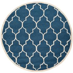 CAMBRIDGE, NAVY / IVORY, 6' X 6' Round, Area Rug, CAM134G-6R