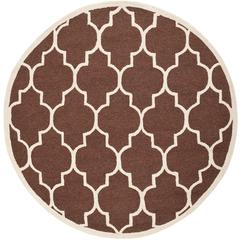 CAMBRIDGE, DARK BROWN / IVORY, 6' X 6' Round, Area Rug, CAM134H-6R