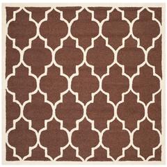 CAMBRIDGE, DARK BROWN / IVORY, 6' X 6' Square, Area Rug, CAM134H-6SQ