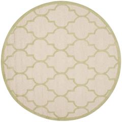 CAMBRIDGE, IVORY / LIGHT GREEN, 6' X 6' Round, Area Rug, CAM134N-6R