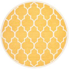 CAMBRIDGE, GOLD / IVORY, 6' X 6' Round, Area Rug, CAM134Q-6R