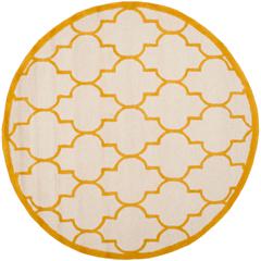 CAMBRIDGE, IVORY / GOLD, 6' X 6' Round, Area Rug, CAM134U-6R