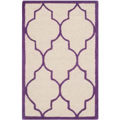 CAMBRIDGE, IVORY / PURPLE, 2'-6" X 4', Area Rug, CAM134V-24