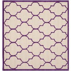 CAMBRIDGE, IVORY / PURPLE, 6' X 6' Square, Area Rug, CAM134V-6SQ