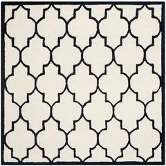 CAMBRIDGE, IVORY / BLACK, 6' X 6' Square, Area Rug, CAM134W-6SQ